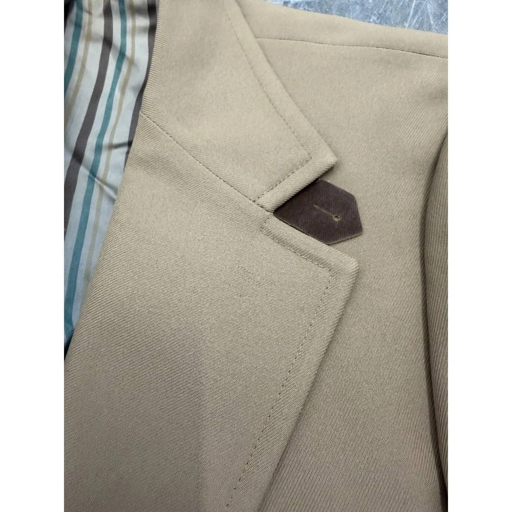 Vintage 70s  Johnny Carson Mens Suit Jacket Leisure Blazer Sport Coat Tan Sz 42